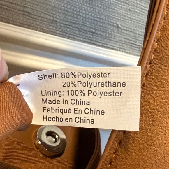 NWT new Anthropologie large faux suede slouchy bag purse tan  Hobo Bag - Picture 15 of 16